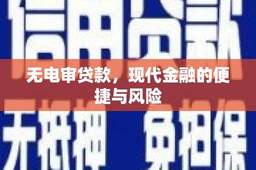 都匀无电审贷款，现代金融的便捷与风险