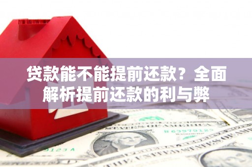 都匀贷款能不能提前还款？全面解析提前还款的利与弊
